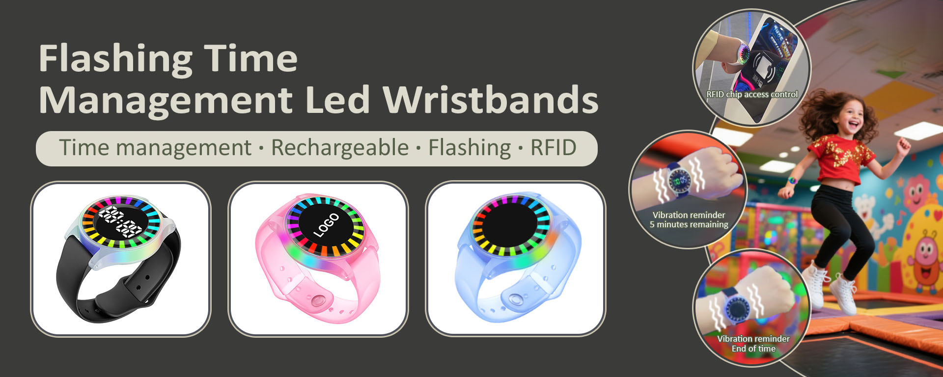 RFID Countdown Wristband For Indoor Activities